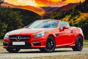 Red Mercedes-Benz for Auto Repair